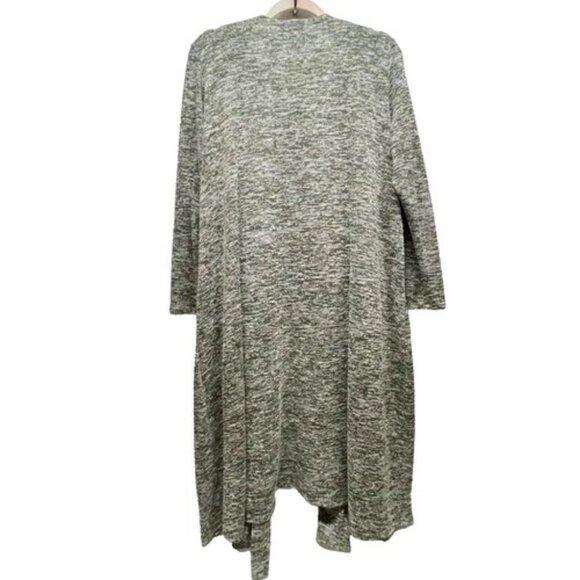 LuLaRoe Open Front Duster Women's Large Heathered Green Knit Cardigan Sweater - Picture 8 of 10